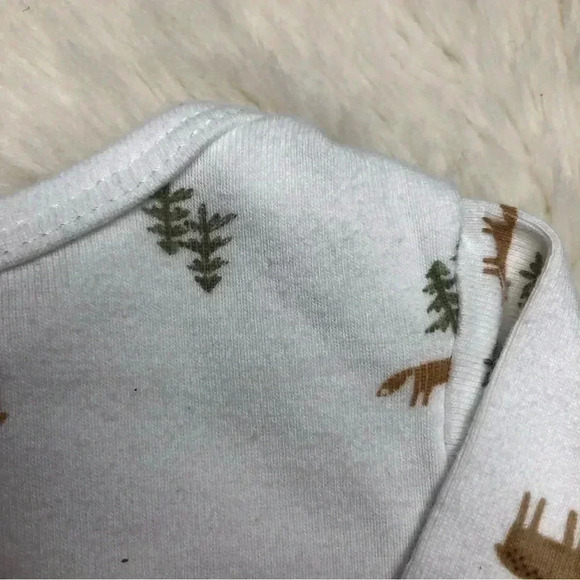 Child Of Mine Onesie  Diaper Shirt Long Sleeved White / Foxes Size 0-3 Months - Picture 13 of 16